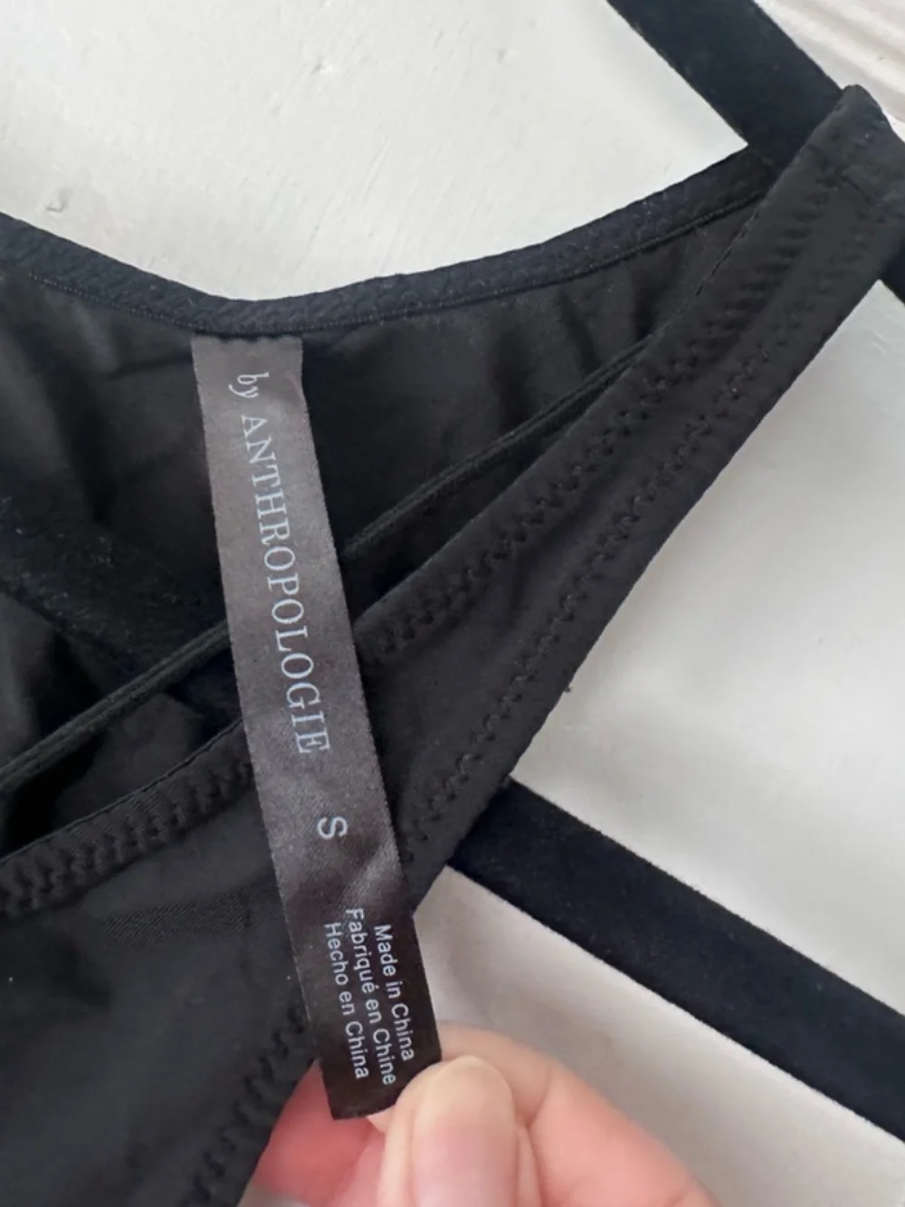 Anthropologie Strappy Black One-piece Swimsuit